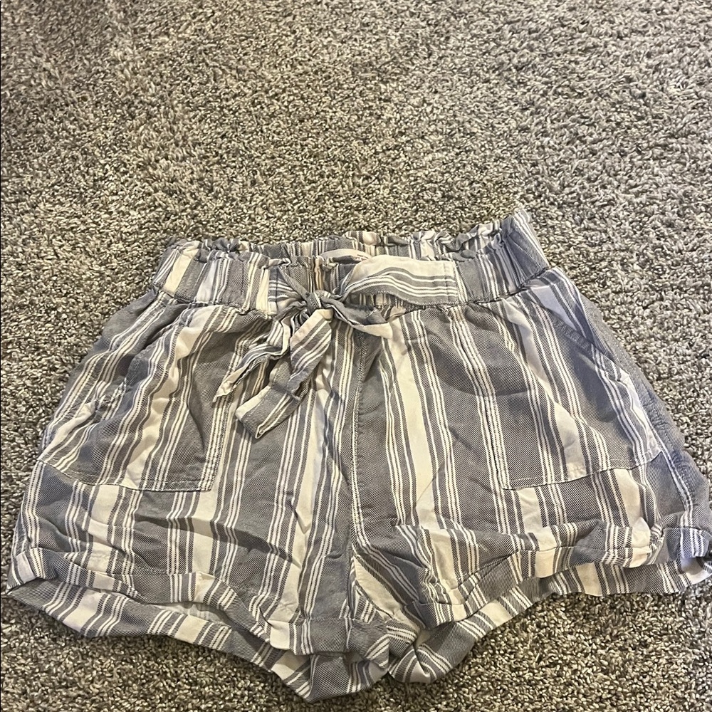 SO High Waist Striped Gray Shorts